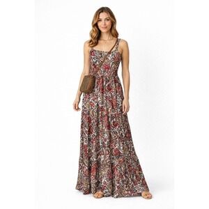 BOG Collective Womens‎ Cottagecore Paisley Floral Tiered Maxi Dress  Size M